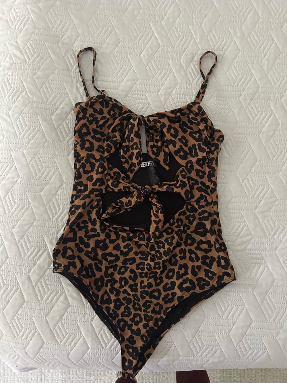 Beach Riot Leopard Print One-Piece Swimsuit in Brown and Black
